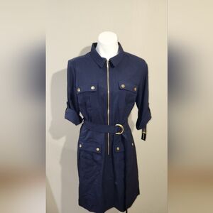 NEW Sharagono Women's Navy Dress Collared